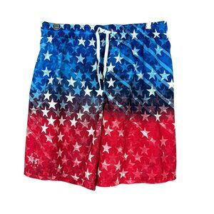 UNDER ARMOUR Patriotic USA Flag Swim Trunks Stars Mesh Liner